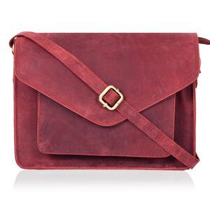 2007 Leather Flapover Crossbody Handbag Purse with Adjustable Strap &